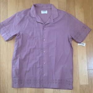 Old Navy Men's Short-Sleeve Button Down Shirt in Mauve